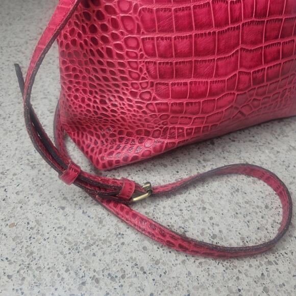 Patricia Nash 10th Anniversary Novella Kiss Clasp Pink Croc Crossbody Handbag - Picture 15 of 16